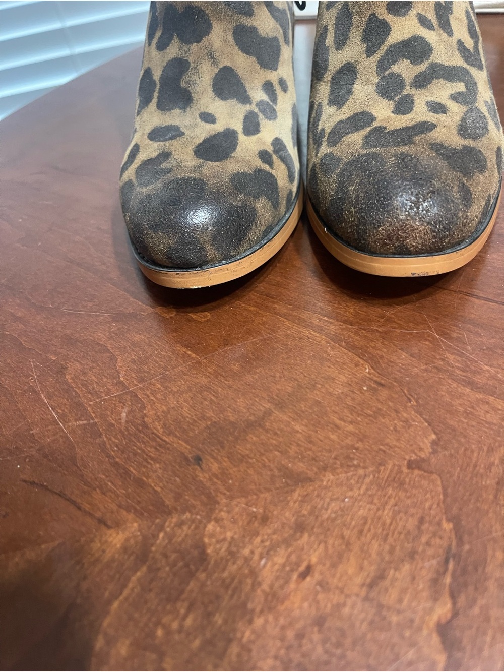 L&B Leopard Cheetah Suede Leather Ankle Boots Booties - Picture 3 of 10